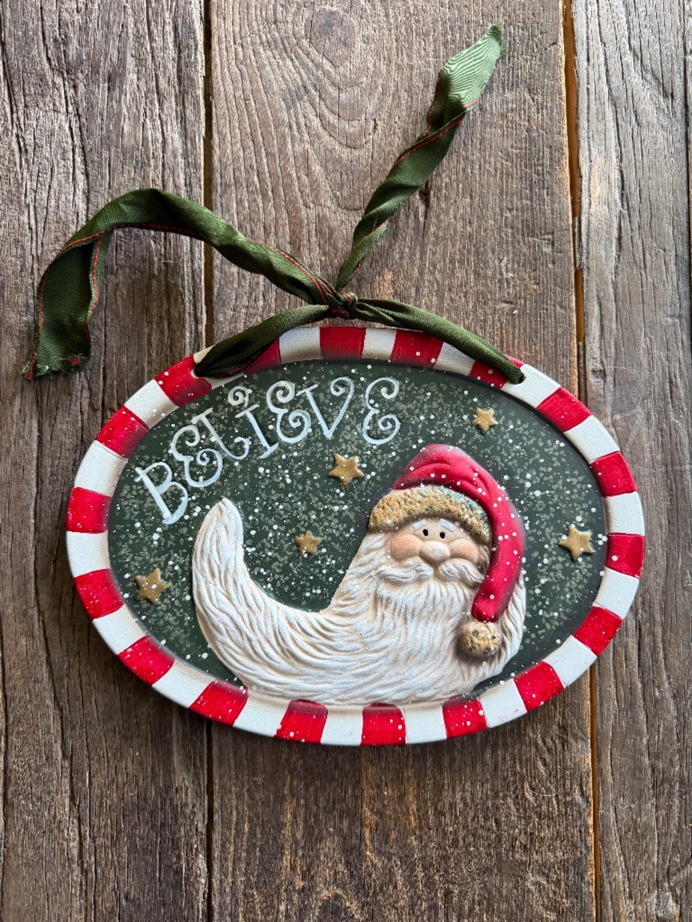Vintage Kurt Adler Santa Crescent Moon Santa Wall Hanging Plaque